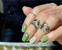 Conjunto de Anillos de nudillo de cristal Vintage para mujer, colgante de luna de loto, anillo bohemio, regalo de joyería