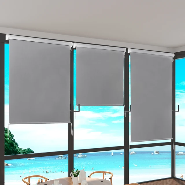 Tenda A Rullo Per Esterni Beige - 100x240 Cm, Protezione Solare E UV Per Finestre E Porte - Foto 2