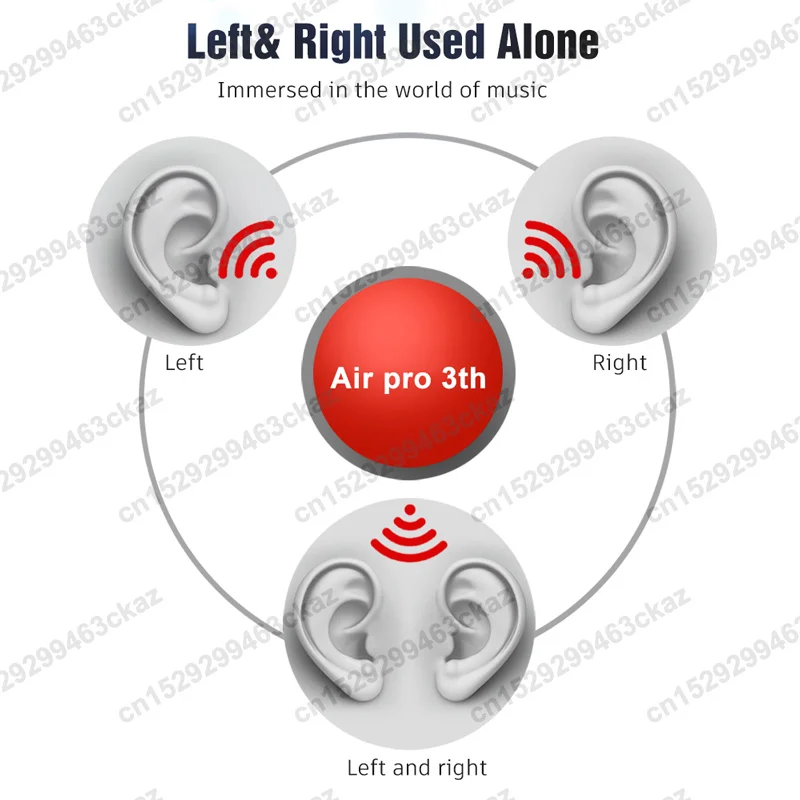 TWS Pro Air, 3-е поколение, беспроводные наушники, Сменное имя, Bluetooth 5,0, наушники, гарнитура, PK i100000 TWS i9000 i900000 Pro