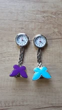 Reloj de bolsillo, reloj de enfermera con Clip, broche Fob colgante, colgante de Clip para colgar, colgante de mariposa, reloj de bolsillo