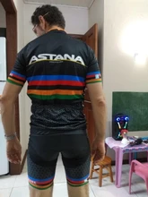 ASTANA-Ropa negra de ciclismo para hombre, camisetas de secado rápido, pantalones cortos para bicicleta de equipo, 9Dgel, para verano, 2020