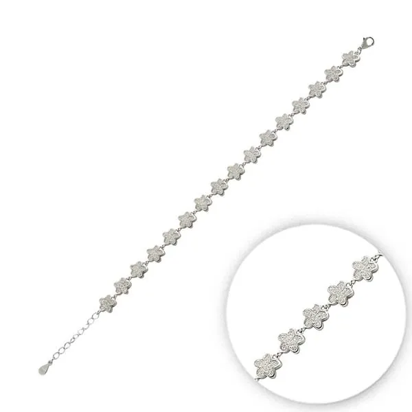 Серебряный 925 пробы браслет с цирконием