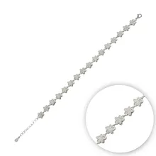 Серебряный 925 пробы браслет с цирконием