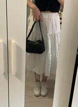 De tul Midi faldas para mujer de Otoño de 2020 de cintura alta de malla de faldas de tutú plisadas mujer blanco y negro Falda larga Streetwear