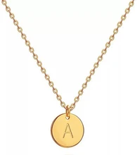 Pendant Necklace Jewelry Link-Chain Charms Collares Alphabet Initial Letter Name Gold