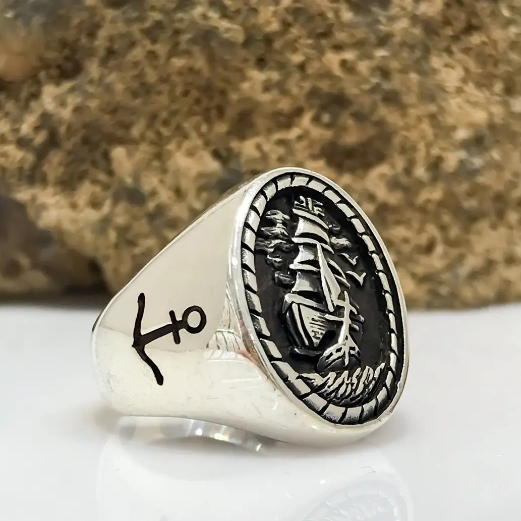 

Sailor Sailor Themed Anchor Special Design Silver Men 'S Ring