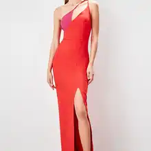 Trendyol с цветным блоком вечернее платье TPRSS19AE0088