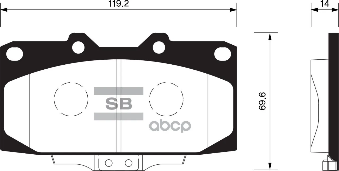 Колодки Тормозные Subaru Forester 2.0 98-02/Impreza 2.0 94- Передние Sangsin Brake Sp1486 Sangsin brake арт. SP1486