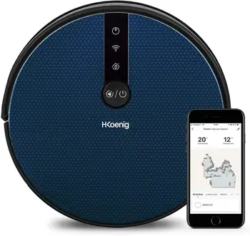 

H.Koenig Robot vacuum cleaner and sinks high performance, 100 Min autonomy, auto return, 56 dB