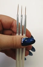 3 uds delineador para decoración de uñas juego de bolígrafos para pintar 3D consejos de acrílico DIY pinceles para Gel UV Kit de dibujo línea francés diseño de uñas de arte herramienta