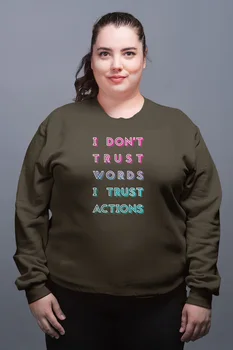 

Angemiel Wear İ Dont Trust the World Green Women Sweatshirts