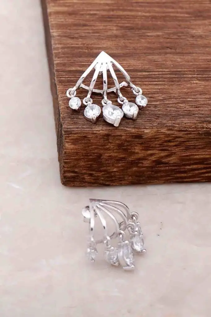 

Rhodium Silver Shaky Design Earrings 3951 High Quality Hand Made Original Filigree Silver Jewellery Gift for Women