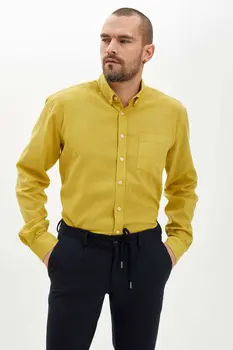 

DeFacto Man Long Sleeve Shirt Men's Summer Solid Color Top Shirts Men's Smart Casual Shirt Men's White Red Shirt-M9435AZ20SM