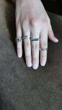 Anillos abiertos de Metal con letras Punk para mujeres y hombres, joyería de fiesta, regalos con letras, Color plateado, Vintage
