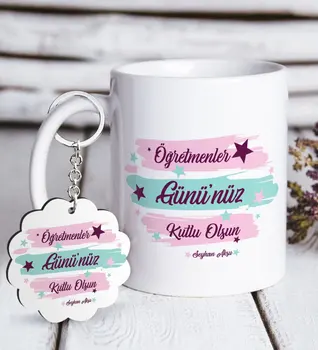 

Personalized Teachers Days Happy White Mug and Keychain Gift Set-4