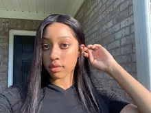 La srta. negro brasileño sin costuras recto 13x4 frente de encaje pelucas de cabello humano Marrón Medio, 4x4, cierre de encaje suizo peluca para las mujeres negras