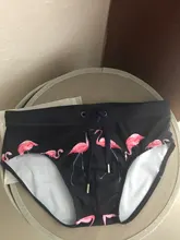 Calzoncillos triangulares de nailon y poliéster para hombre, ropa de baño con dibujo de flamenco, pantalones cortos de baño para playa, bañadores al por mayor