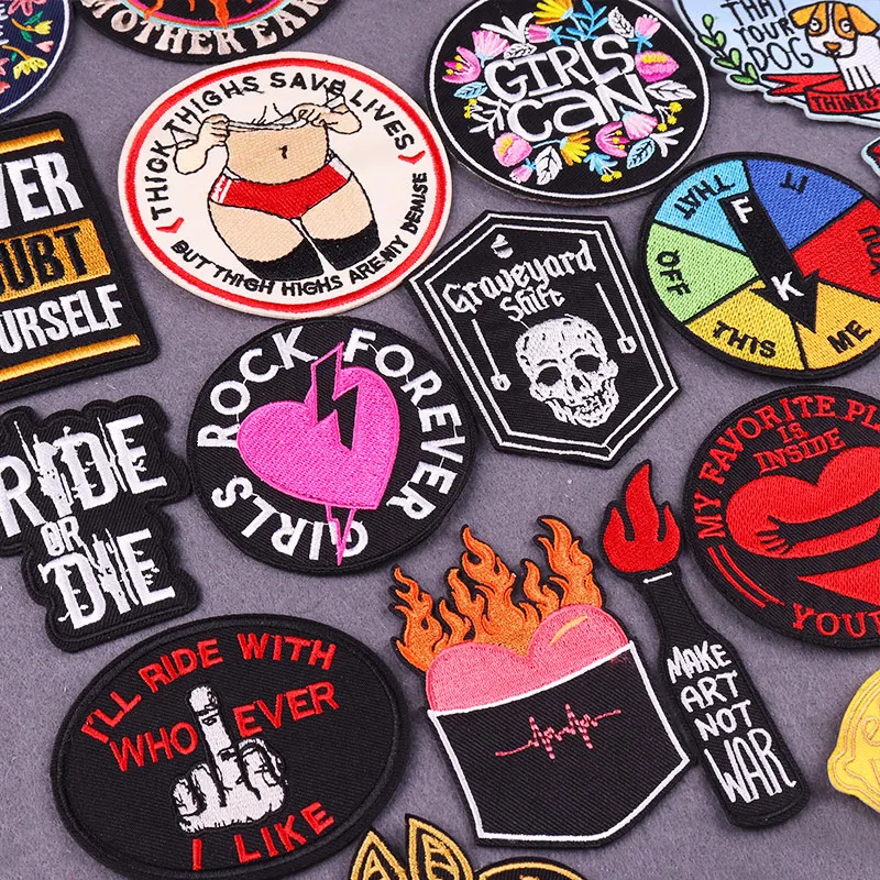 Punk Patches On Clothes Letter Patches For Clothing Funny Iron On Patches  Embroidered Patches For Clothing Sewing Accessories - AliExpress