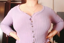 Coreano corto suéter de las mujeres con cuello en V Chaqueta de punto de 2021 de moda mujeres con senos elasticidad Chaqueta corta suéter