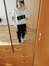 2021 primavera otoño mujer Streetwear carga sueltos pantalones de cintura alta pantalón de mujer 2 pieza Top de manga larga con pantalones Casuales