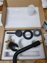 Sink Basin Tap Faucet Bath-Mixer Wall-Mount Rose-Gold-Set Brass Single-Handle Matt Black