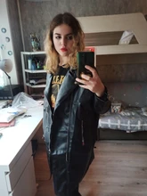 Jacket Coat Oversized Nerazzurri Long-Sleeve Drop-Shoulder Black Plus-Size Womens Zipper