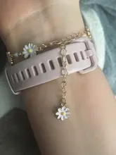De moda blanco suave flores pulseras personalidad perla Metal minimalista crisantemo pulsera para Mujer Accesorios de la joyería