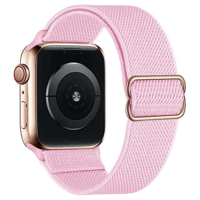 Scrunchie Strap For Apple watch band 44mm 40mm 38mm 42mm 41mm 44mm Nylon bracelet correa iWatch Serie 4 5 3 2 1 SE 6 7 45mm 41mm 3Pink