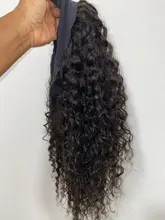 Younsolo-pelucas de cabello humano brasileño Remy para mujeres negras, diadema con ondas, sin pegamento, peluca y bufanda, 8-28 pulgadas