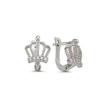 

Angemiel 925 Sterling Silver Zircon Crown Earrings