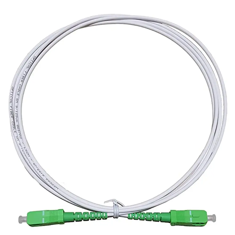 Cable Fibra Óptica SC/APC a SC/APC Acobonline monomodo simplex 9/125,Operadores Movistar Jazztel Vodafone Orange Masmovil Blanco