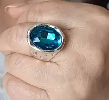 Anslow de joyería de moda de calidad superior Retro Oval grande anillo de dedo de cristal para las mujeres parejas de mujeres regalo de día de San Valentín LOW0041AR