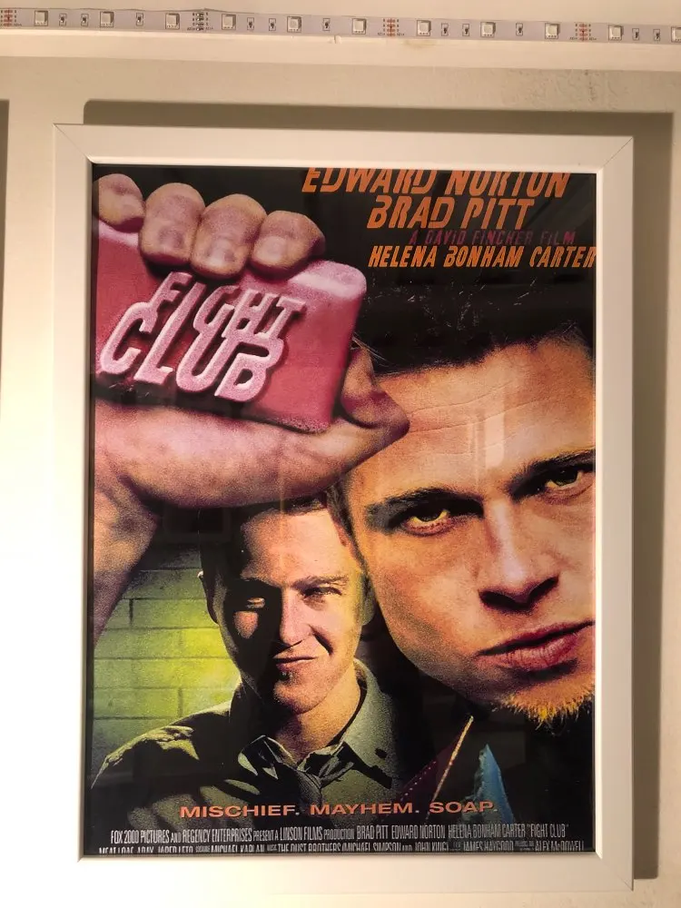 Fight Club Movie Poster Edward Norton Brad Pitt Wall Art 