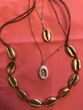 Tocona-collar con colgante de concha de verano para mujeres, cadena de oro para mujeres, Gargantilla ajustable, accesorios de playa, B07303
