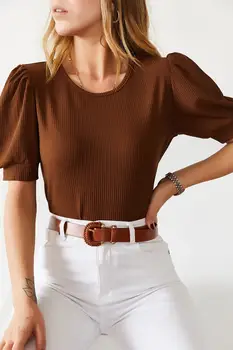 

XHAN Women Bubble Sleeve Blouse 0YXK2-43594-18