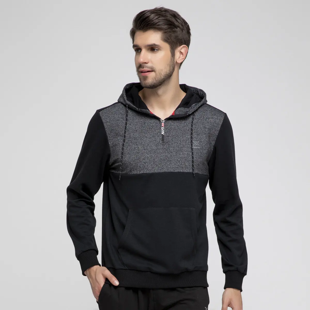 FLO CALDER 3 SWEAT Dark Mel серая мужская Толстовка KINETIX | Мужская одежда