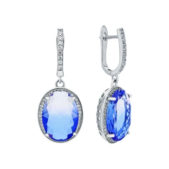 

Silver earrings with sitals and cubic zirconium sunlight sample 925