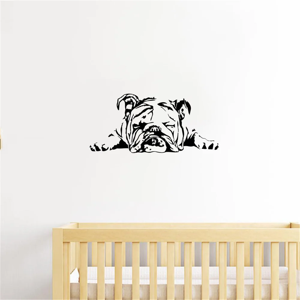 Autocollant Mural En Vinyle Pour Chien Bouledogue Anglais Animal Mignon Decoration Artistique Pour La Maison La Chambre D Un Bebe Aliexpress