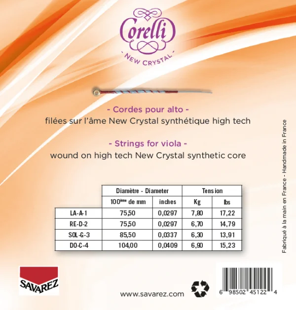 Струны для альта SAVAREZ CORELLI NEW CRISTALL 730F сильного натяжения