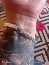 Conjunto de collar y pulsera de plata de ley 925 para hombre y mujer, cadena de eslabones de 6MM, para regalo de boda, 2 piezas