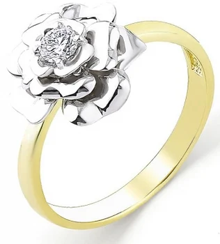 

Master brilliant flower ring with 1 yellow gold diamond