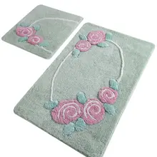 Коврики для ванной, Нескользящие, Противоскользящие коврики, противоскользящие, противоскользящие, Rosal Mint, 2'Li, набор, 60X100 см-50X60 см