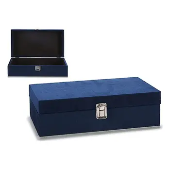 

Box Gift Decor Blue Velvet Wood (15 x 8,5 x 29 cm)