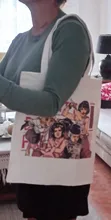 Freddie Mercury-Bolso de compras con letras divertidas para mujer, bandolera de lona de gran capacidad, estilo Harajuku