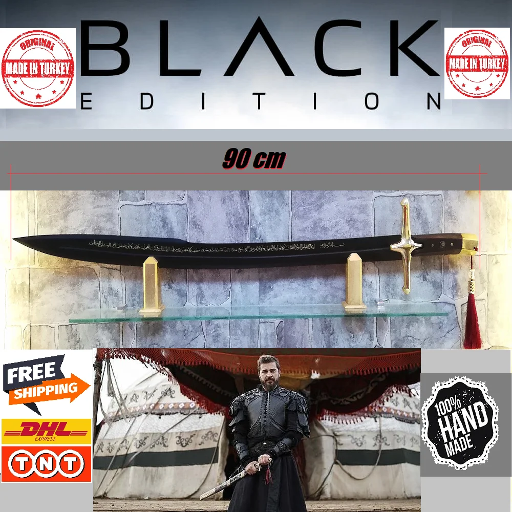 Sword турецкий османский KILIJ ERTUGRUL 100% ручная работа ярко черный цвет бесплатная