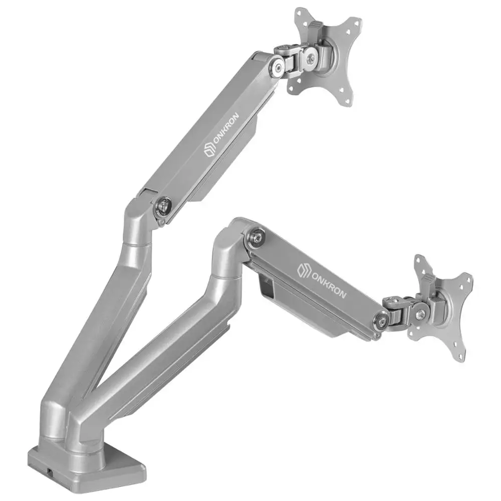 ONKRON кронштейн для двух мониторов 13"-32" настольный, серебристый MS160