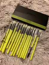 Docolor 15 Uds Set de brochas de maquillaje de ojos profesional ojo sombra antiojeras de cejas pestañas camisas mezcla de pinceles de maquillaje