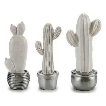 

Garden statues White Resin Silver Cactus 3