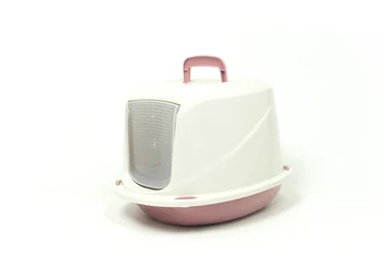 

Cat litter toilet for cats with cover and door 45x36x32,5cm Mod 700098 pink