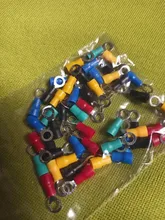 50 Uds RV1.25-4 terminal de anillo aislado eléctrico Alambre de crimpado conector AWG 22-16